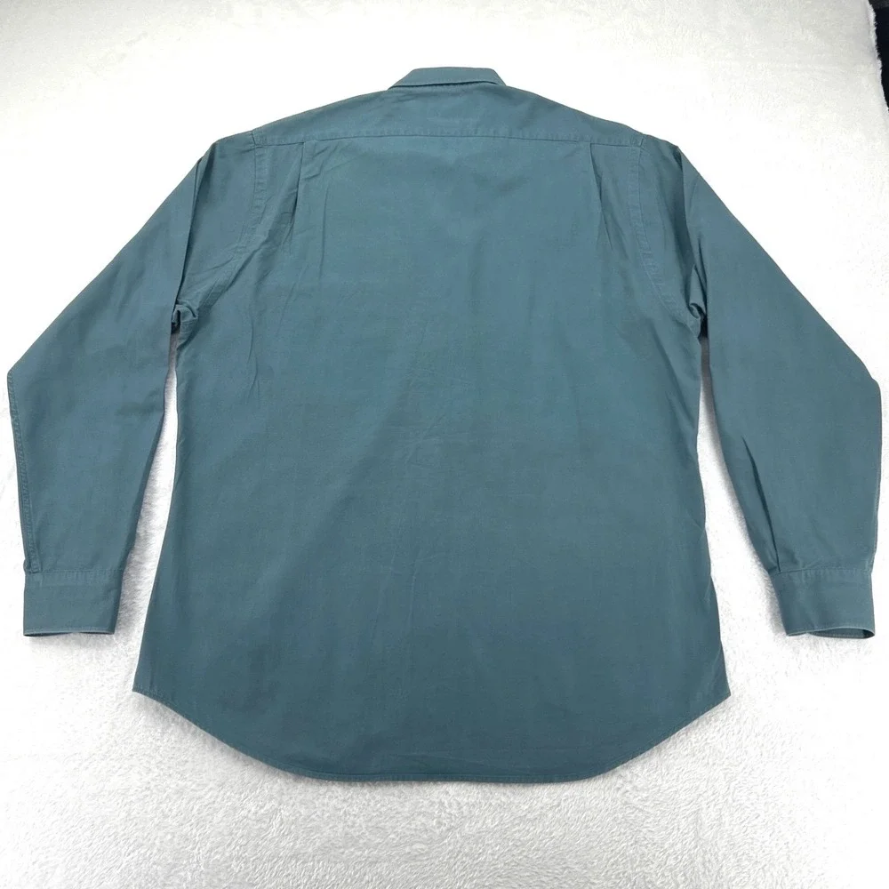 VTG Banana Republic Safari Mill Valley Mens Large Button Down Shirt Teal Green